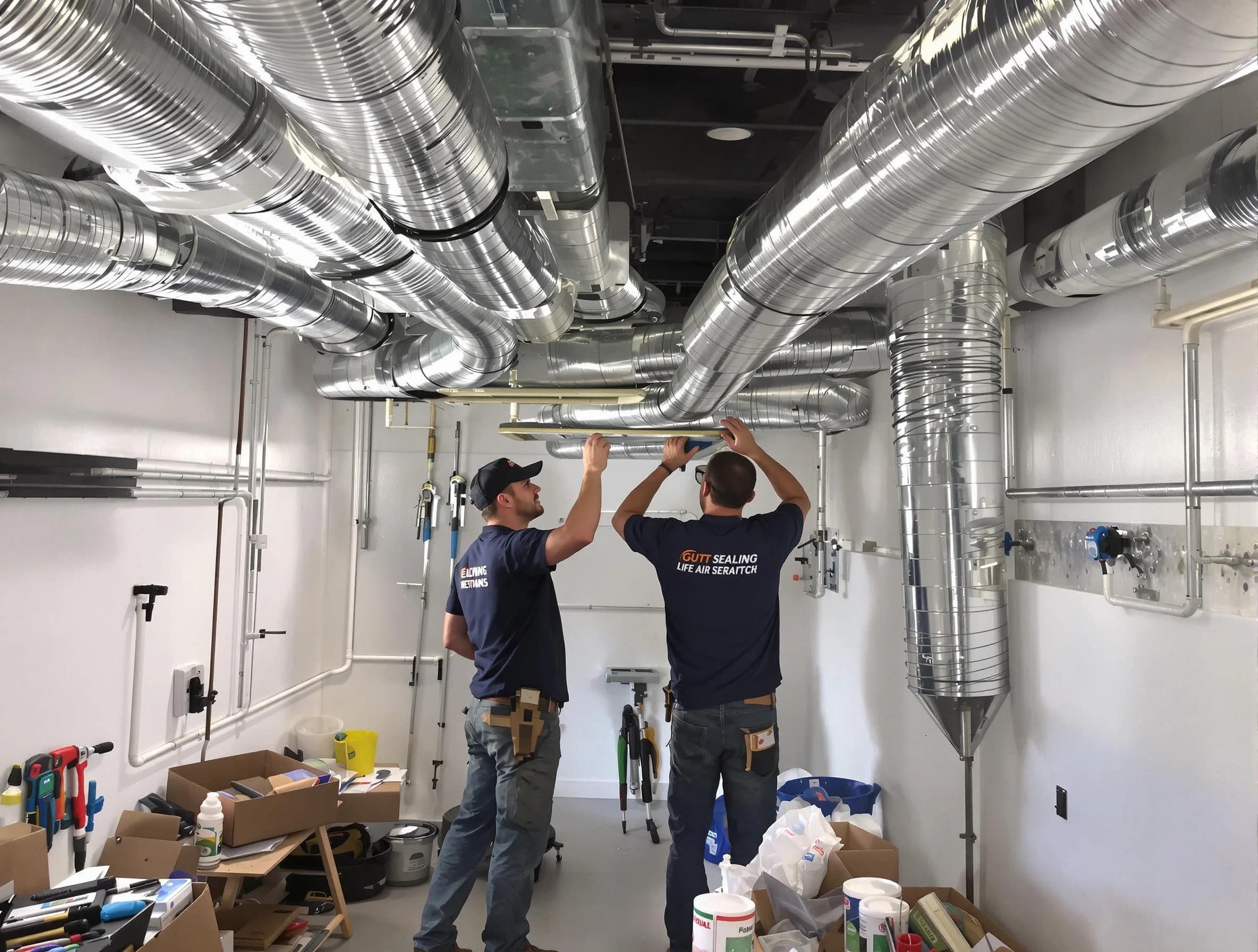Panthersville Air Duct Cleaning technician applying professional duct sealing solutions in Panthersville