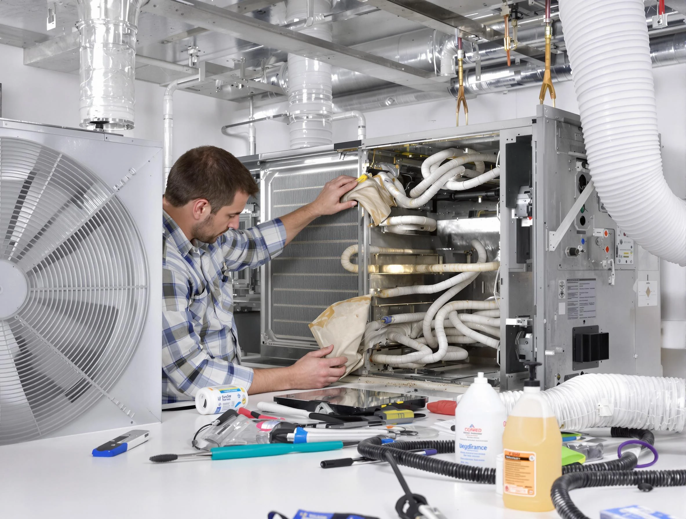 Panthersville Air Duct Cleaning specialist performing precision AC coil cleaning in Panthersville