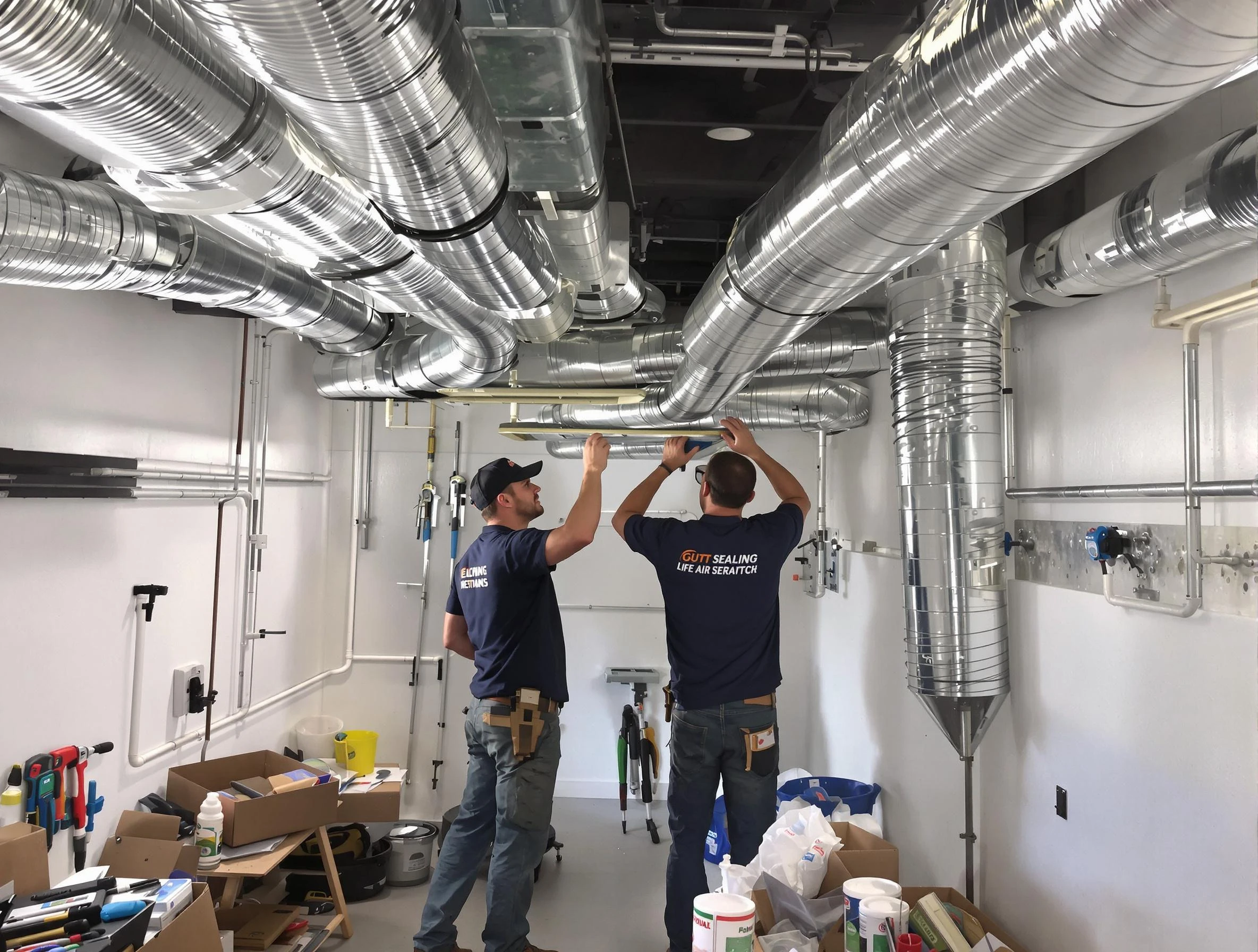 Panthersville Air Duct Cleaning technician applying professional duct sealing solutions in Panthersville